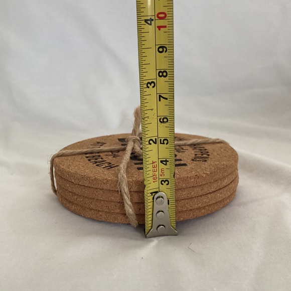 Swoozies Cork Coaster set of 4 “What Happens at The Beach Stays at The Beach NEW - Picture 8 of 13